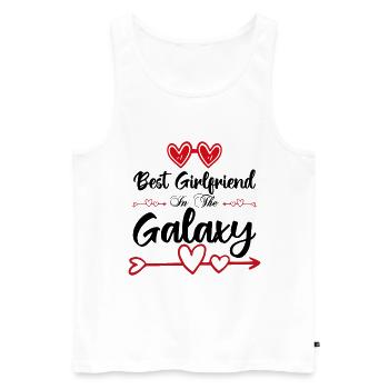 Best Girlfriend In the galaxy. La meilleur copine. - Débardeur bio Premium Homme - blanc - Devant - Michal (187cm)