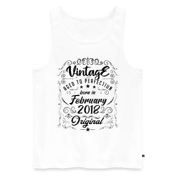 Vintage Born in February 2018 Anniversary February - Men's Premium Organic Tank Top - white - Front - Michal (187cm)