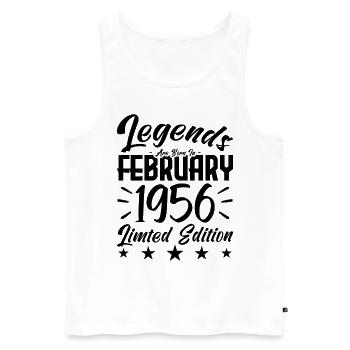 Naissance En Février 1956. Cadeau d'anniversaire. - Débardeur bio Premium Homme - blanc - Devant - Michal (187cm)