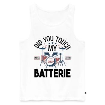 Did you touch my Drums, Drummer Gift Drums - Men's Premium Organic Tank Top - white - Front - Michal (187cm)