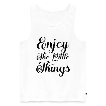 Enjoy The Little Things. - Débardeur bio Premium Homme - blanc - Devant - AI Model Male 178 light (178cm)