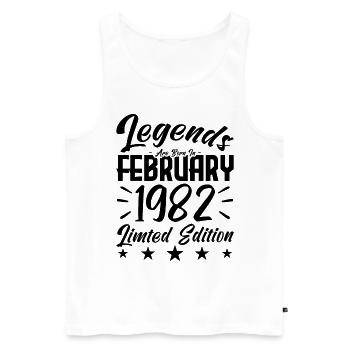 Naissance En Février 1982. Cadeau d'anniversaire. - Débardeur bio Premium Homme - blanc - Devant - Michal (187cm)