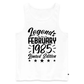 Naissance En Février 1985. Cadeau d'anniversaire. - Débardeur bio Premium Homme - blanc - Devant - Michal (187cm)