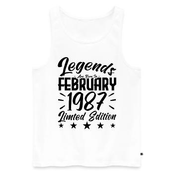 Naissance En Février 1987. Cadeau d'anniversaire. - Débardeur bio Premium Homme - blanc - Devant - Michal (187cm)