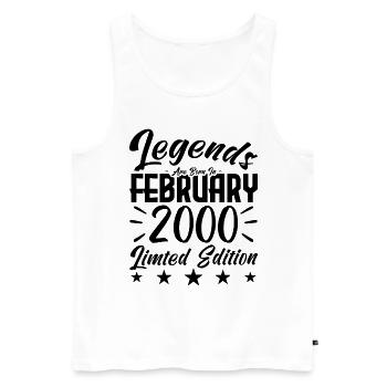 Naissance En Février 2000. Cadeau d'anniversaire. - Débardeur bio Premium Homme - blanc - Devant - Michal (187cm)