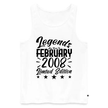 Geboren im Februar 2008. Geburtstagsgeschenk. - Männer Premium Bio Tank Top - Weiß - Vorne - AI Model Male 178 light (178cm)