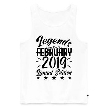Naissance En Février 2019. Cadeau d'anniversaire. - Débardeur bio Premium Homme - blanc - Devant - Michal (187cm)