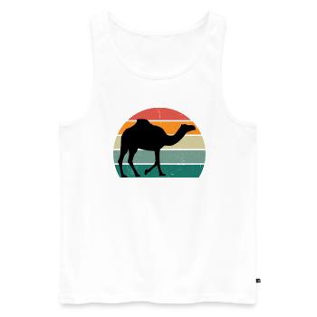 Camels Camel Desert Arabia Dromedary Camel - Men's Premium Organic Tank Top - white - Front - AI Model Male 178 light (178cm)