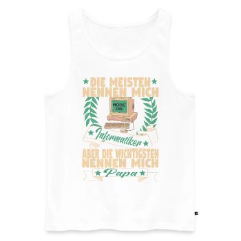 Programmierer Computer Informatiker Vater Papa - Männer Premium Bio Tank Top - Weiß - Vorne - AI Model Male 178 light (178cm)