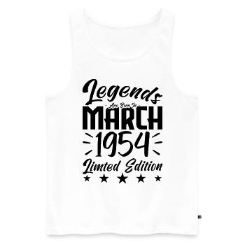 Naissance En Mars 1954. Cadeau d'anniversaire mars - Débardeur bio Premium Homme - blanc - Devant - Michal (187cm)