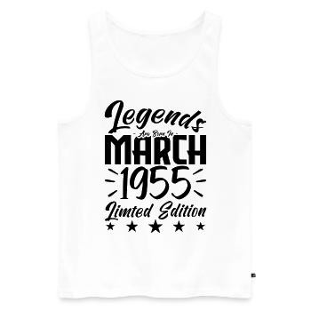 Naissance En Mars 1955. Cadeau d'anniversaire mars - Débardeur bio Premium Homme - blanc - Devant - Michal (187cm)