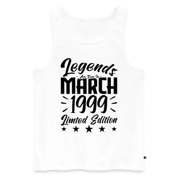 Naissance En Mars 1999. Cadeau d'anniversaire mars - Débardeur bio Premium Homme - blanc - Devant - Michal (187cm)