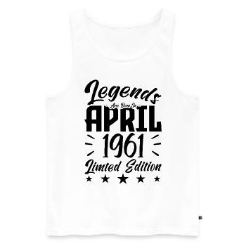Geboren 1961 Geburtstagsgeschenk 1961 - Männer Premium Bio Tank Top - Weiß - Vorne - Michal (187cm)