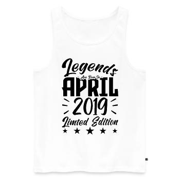 Naissance En avril 2019 Cadeau d'anniversaire 2019 - Débardeur bio Premium Homme - blanc - Devant - Michal (187cm)