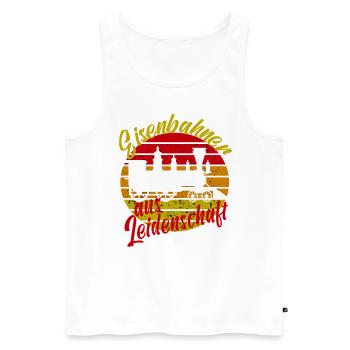 Dampflok Lokführer Eisenbahner Eisenbahn Vater - Männer Premium Bio Tank Top - Weiß - Vorne - AI Model Male 178 light (178cm)