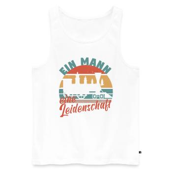 Dampflok Lokführer Eisenbahner Eisenbahn Vater - Männer Premium Bio Tank Top - Weiß - Vorne - AI Model Male 178 light (178cm)