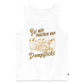 Dampflok Lokführer Eisenbahner Eisenbahn Lok Bahn - Männer Premium Bio Tank Top - Weiß - Vorne - AI Model Male 178 light (178cm)