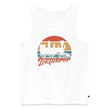 Modeleisenbahner Modeleisenbahn Modellzug Lok - Männer Premium Bio Tank Top - Weiß - Vorne - AI Model Male 178 light (178cm)