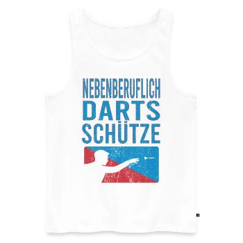Dart Darten Dartpfeile Darts Dartpfeil Dartspieler - Männer Premium Bio Tank Top - Weiß - Vorne - Michal (187cm)