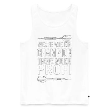 Dartfans Dartboard Treffsicher Dart Champion Darts - Männer Premium Bio Tank Top - Weiß - Vorne - Michal (187cm)