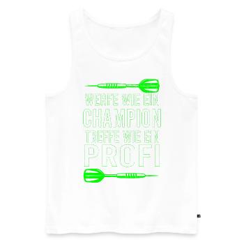 Dart Dartspieler Darten Dartpfeile Darts Dartfan - Männer Premium Bio Tank Top - Weiß - Vorne - Michal (187cm)