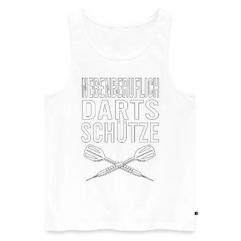 Dartfans Dartboard Treffsicher Dart Champion Darts - Männer Premium Bio Tank Top - Weiß - Vorne - Michal (187cm)