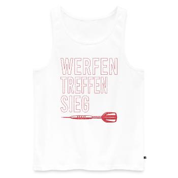 Darten Dart Darts Dartspieler Dartpfeile sieg - Männer Premium Bio Tank Top - Weiß - Vorne - Michal (187cm)