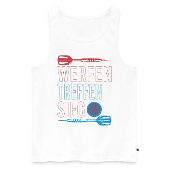 Dart Dartspieler Darten Dartpfeile Darts siegen - Männer Premium Bio Tank Top - Weiß - Vorne - Michal (187cm)