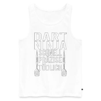 Dart Dartspieler Darten Dartpfeile Darts Ninja - Männer Premium Bio Tank Top - Weiß - Vorne - Michal (187cm)