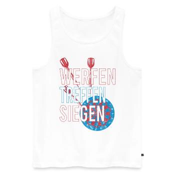 Dart Dartspieler Darten Dartpfeile Darts treffen - Männer Premium Bio Tank Top - Weiß - Vorne - Michal (187cm)