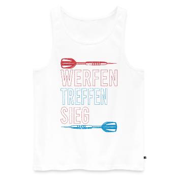 Dart Dartspieler Darten Dartpfeile Darts werfen - Männer Premium Bio Tank Top - Weiß - Vorne - Michal (187cm)