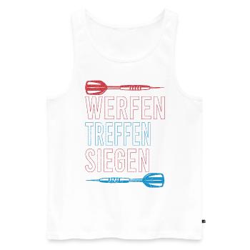 Dart Dartspieler Darten Dartpfeile Darts treffen - Männer Premium Bio Tank Top - Weiß - Vorne - Michal (187cm)