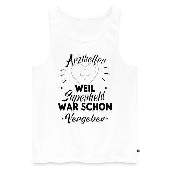 Arzthelferin MFA Krankenschwester Pflegekraft crna - Männer Premium Bio Tank Top - Weiß - Vorne - AI Model Male 178 light (178cm)