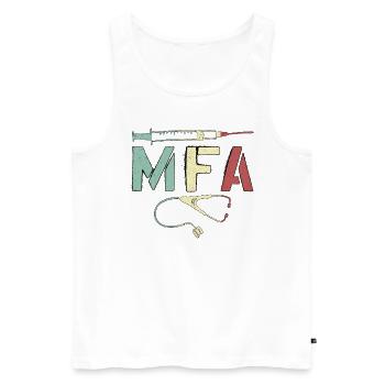 Arzthelferin MFA Krankenschwester Pflegekraft crna - Männer Premium Bio Tank Top - Weiß - Vorne - AI Model Male 178 light (178cm)