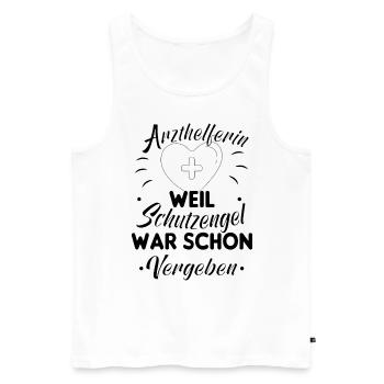 Arzthelferin MFA Krankenschwester Pflegekraft crna - Männer Premium Bio Tank Top - Weiß - Vorne - AI Model Male 178 light (178cm)