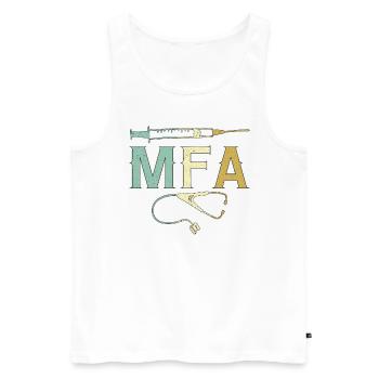 Arzthelferin MFA Krankenschwester Pflegekraft crna - Männer Premium Bio Tank Top - Weiß - Vorne - AI Model Male 178 light (178cm)