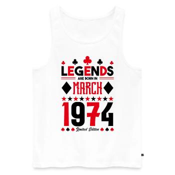 birthday gift March 1974. card games . - Men's Premium Organic Tank Top - white - Front - Michal (187cm)