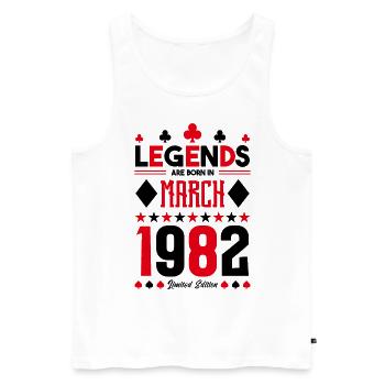 birthday gift March 1982. card games . - Men's Premium Organic Tank Top - white - Front - Michal (187cm)