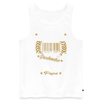 Verkäufer Vatertag Einzelhandel Einzelhändler Papa - Männer Premium Bio Tank Top - Weiß - Vorne - Michal (187cm)