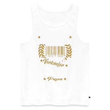 Verkäufer Vatertag Einzelhandel Einzelhändler Papa - Männer Premium Bio Tank Top - Weiß - Vorne - Michal (187cm)