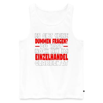 Verkäufer Vatertag Einzelhandel Einzelhändler Papa - Männer Premium Bio Tank Top - Weiß - Vorne - Michal (187cm)