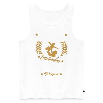 Verkäufer Vatertag Einzelhandel Einzelhändler Papa - Männer Premium Bio Tank Top - Weiß - Vorne - Michal (187cm)