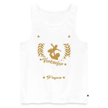 Verkäufer Vatertag Einzelhandel Einzelhändler Papa - Männer Premium Bio Tank Top - Weiß - Vorne - Michal (187cm)