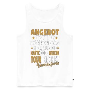 Verkäufer Vatertag Einzelhandel Einzelhändler Papa - Männer Premium Bio Tank Top - Weiß - Vorne - Michal (187cm)