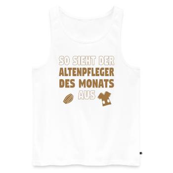 Altenpfleger Altenpflege Pfleger Vater Pflege - Männer Premium Bio Tank Top - Weiß - Vorne - Michal (187cm)