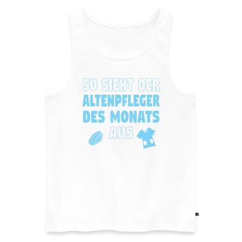 Altenpfleger Altenpflege Pfleger Vater Pflege - Männer Premium Bio Tank Top - Weiß - Vorne - Michal (187cm)