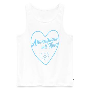 Altenpfleger Altenpflege Pfleger Vater Pflege - Männer Premium Bio Tank Top - Weiß - Vorne - Michal (187cm)
