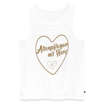 Altenpfleger Altenpflege Pfleger Vater Pflege - Männer Premium Bio Tank Top - Weiß - Vorne - Michal (187cm)