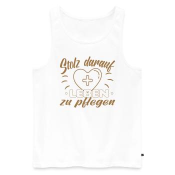 Altenpfleger Altenpflege Pfleger Vater Pflege - Männer Premium Bio Tank Top - Weiß - Vorne - Michal (187cm)