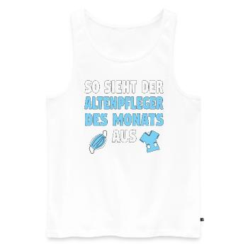 Altenpflege Pfleger Altenpfleger Vater Pflege - Männer Premium Bio Tank Top - Weiß - Vorne - Michal (187cm)